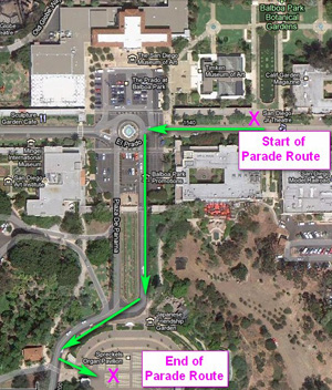 Parade of Nations route